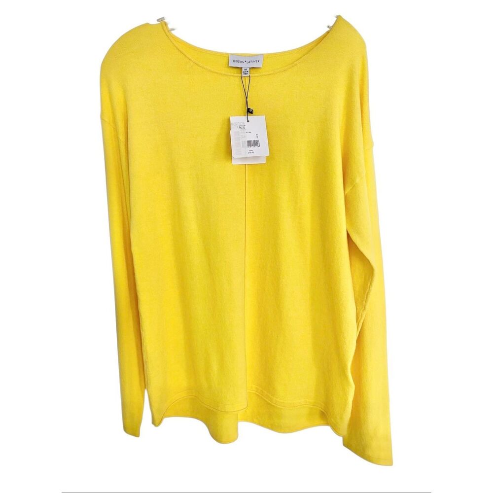 Gibson Latimer Yellow Knit Sweater Sz M NWT